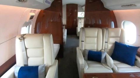 Inside a private jet cabin Vídeos de archivo 242033267