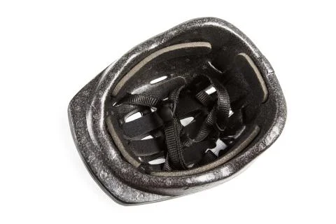 The inside of a protective bicycle helmet Stock Photos