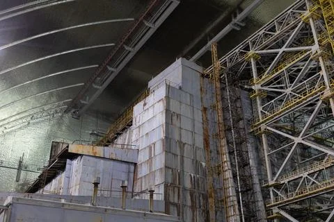 Inside Protective Shell Above Destroyed Unit Four Stock Photos