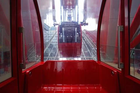 Inside of red wheel ferris building in Japan Osaka Stock Photos