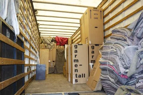 Inside removals van Stock Photos