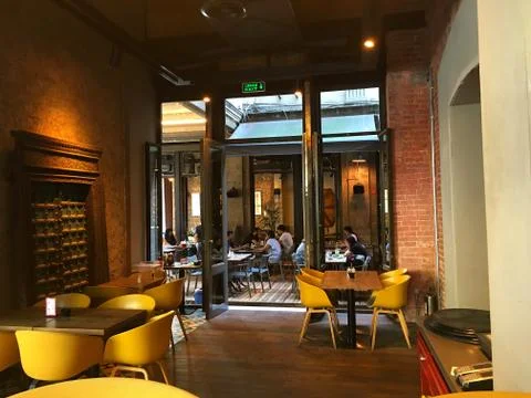 Inside the restaurant Stock Photos