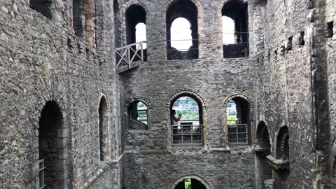 Inside of Rochester castle Stock Footage 112035247