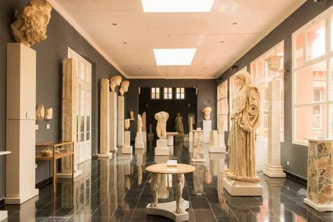Inside roman museum Stock Photos