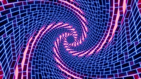 Inside Rotating Pyramid 4K VJ Loop - Hypnotic Music Background Animation Red Stock Footage 300794052