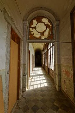 Inside a ruined castle Stock Photos