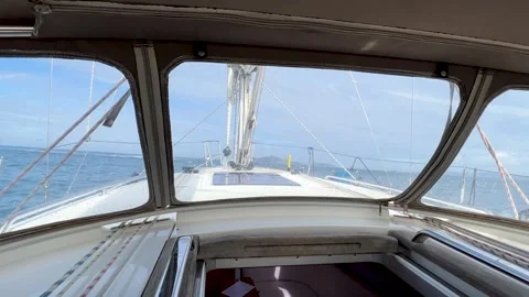 Inside a sailboat sailing Stock Footage 311661523