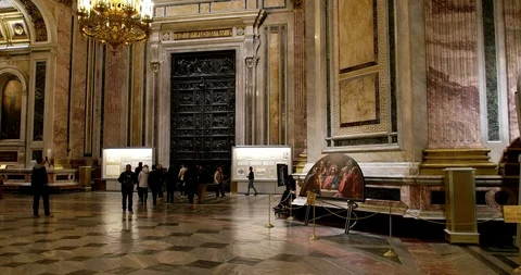 Inside Saint Isaac's Cathedral, Saint-Petersburg, Russia Stock Footage 88581149