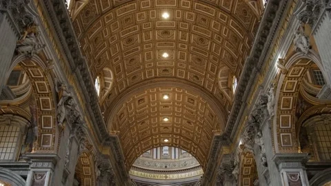 Inside the Saint Peter's Basilica. Stock Footage 198742435