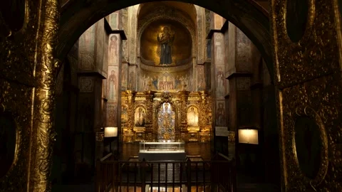 Inside the Saint Sophia Cathedral, architectural monument of Kievan Rus', a Stock Footage 257692377
