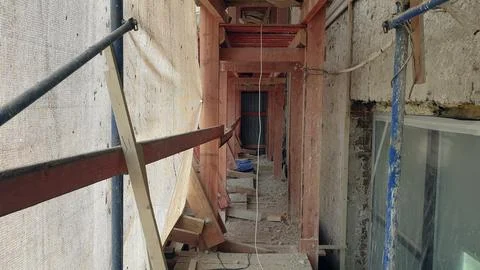 Inside the scaffolding Stock Photos