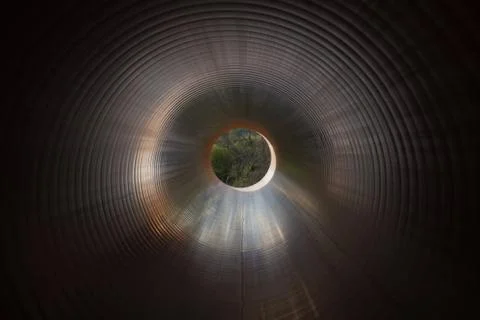 Inside Sewer Pipe Foto stock