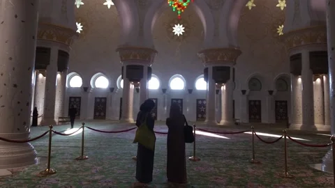 Inside the Sheikh Zayed Grand Mosque, Abu Dhabi, UAE Stock Footage 130707101