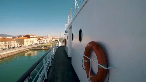 Inside of a ship at the bay of Viana do Castelo Portugal Stock Footage 148699122