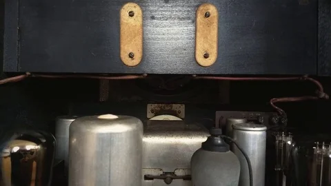 Inside shoot of Art Deco Valve Radio from 1933, Stock Footage 82366938