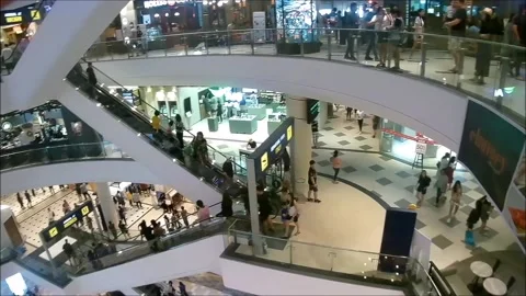 Inside of the shopping centre Terminal 21, Pattaya, Thailand. Stock Footage 131673666