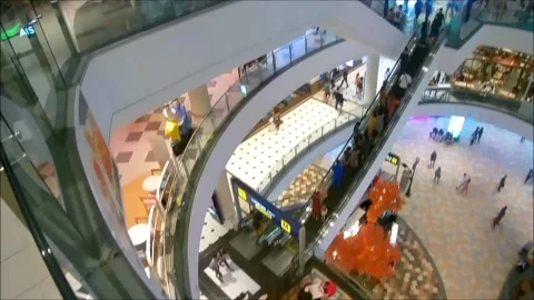 Inside of the shopping centre Terminal 21, Pattaya, Thailand. Stock Footage 131673668