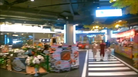 Inside of the shopping centre Terminal 21, Pattaya, Thailand. Stock Footage 131673731