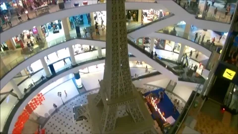 Inside of the shopping centre Terminal 21, Pattaya, Thailand. Stock Footage 131674614