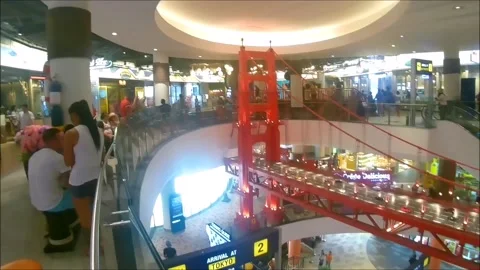 Inside of the shopping centre Terminal 21, Pattaya, Thailand. Stock Footage 131675059