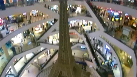 Inside of the shopping centre Terminal 21, Pattaya, Thailand. Stock Footage 131675180