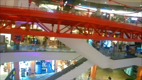 Inside of the shopping centre Terminal 21, Pattaya, Thailand. Stock Footage 131675798