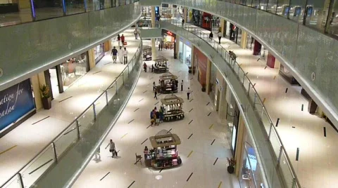 Inside of a Shopping Mall Stock Footage 857988