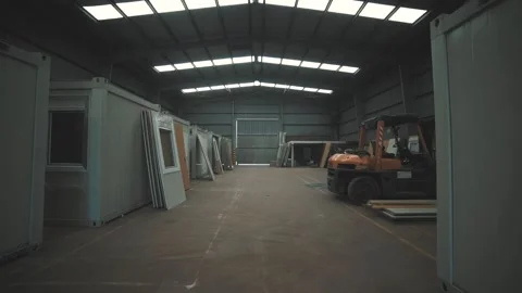 Inside shot welding factory no workers just machines Stock Footage 137526503