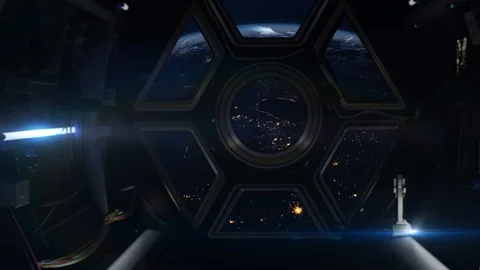 Inside shuttle seeing the sunrise 4K Stock Footage 98297969