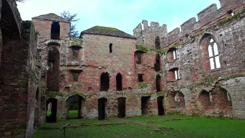 Inside the side of Acton Burnell Castle, Shropshire Stock Footage 321474778