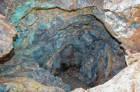 Inside Simon van der Stel's copper mine near Springbok Stock Photos