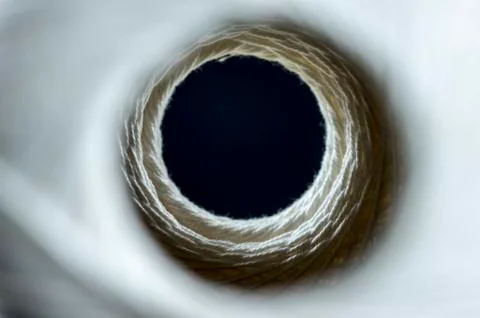 Inside a skein of white thread Stock Photos