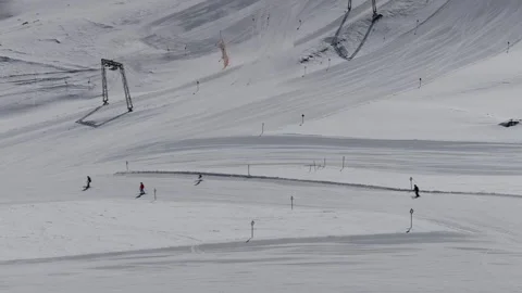 Inside a skiing resort in winter 4k 25fps video Stock-Footage 305416711