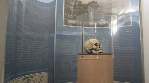 Inside the Skull Tower; Skull of Stevan Sinđelić Stock Footage 8966075