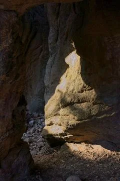 Inside a small cave in Buffalo Park, Flagstaff, Arizona. Stock Photos