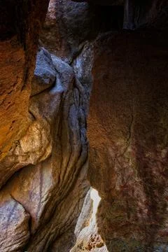Inside a small cave in Buffalo Park, Flagstaff, Arizona. Stock Photos