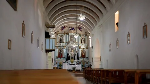Inside a small church Video stock 105671886