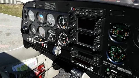 Inside a small plane Stock Footage 74628581