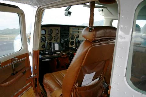 Inside a small plane Stock Photos