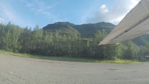 Inside Small Plane Taking Off Denali National Park Stock Footage 121478368