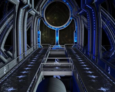 Inside the Space Station - 1 Stock Illustration