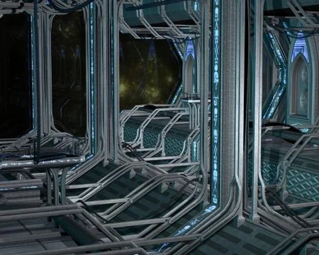 Inside the Space Station Illustrazione stock