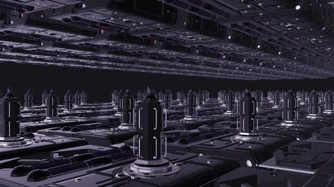 Inside the spacecraft design. 1920x1080. Future power station Stock Footage 107915900