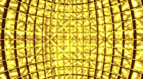 Inside of sparkling disco ball, computer generated. 3d rendering rotation Stockillustratie