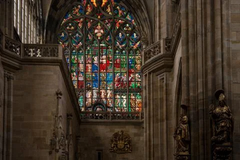 Inside st. vitus cathedral Stock Photos