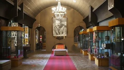 Inside Stalin Museum in Gori. Famous attraction landmark near Tbilisi, travel  Stock Footage 223044664