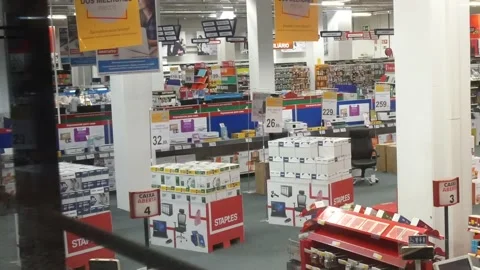 Inside Staples Store , Zooming Out Stock Footage 218328617