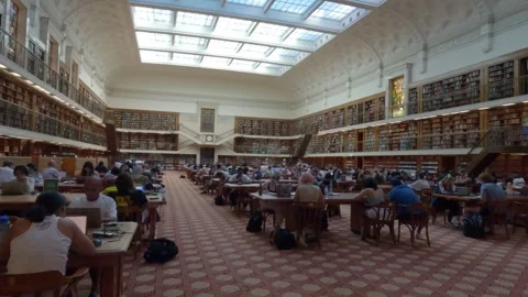 Inside the State Library of New South Wales, Sydney, Australia Stock Footage 269472596