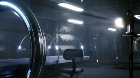 Inside station engine room. Tools and lights in engine compartment Stock Footage 329941902