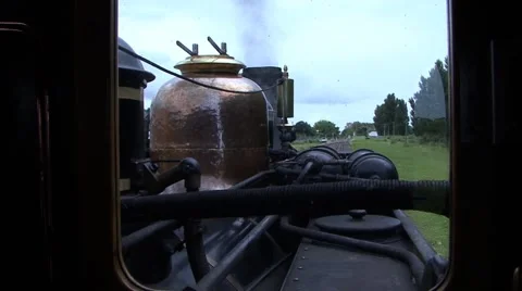 Inside Steamengine Train Video stock 49225140